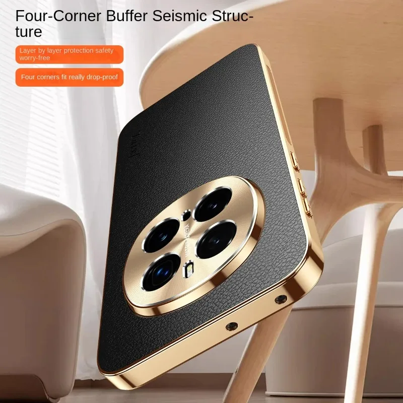 Elegant Leather Plating Shockproof Lichee Pattern Phone Case