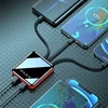 20000mAh Mini Power Bank with Cable Portable Charger Mirror Screen LED Digital Display Poverbank External Battery Power Bank 6