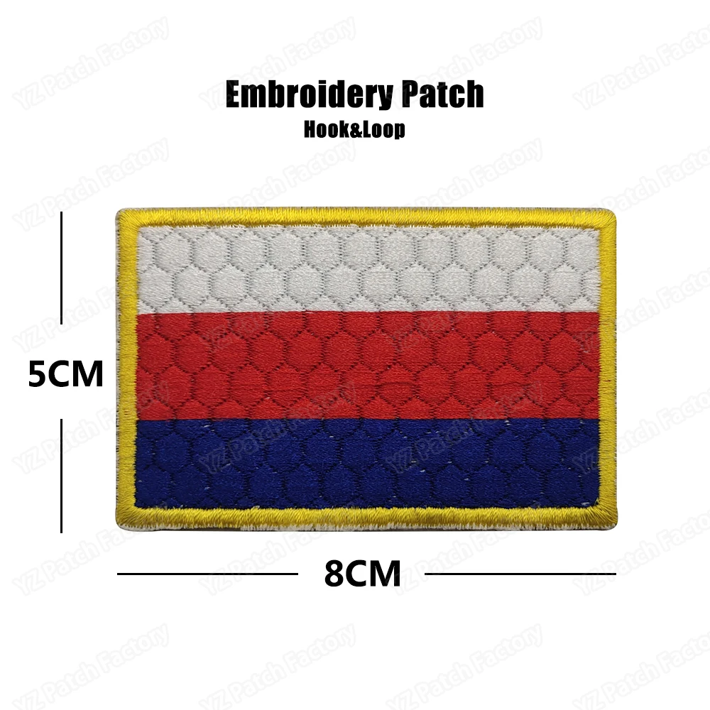 Zippers 1PCS Full Embroidery Belarus Chechnya Flag Patch Backpack Bag Jacket Armband Badge Hook and Loop Double Side 8cm * 5 cm DIY Craft Supplies Fabric & Sewing Supplies