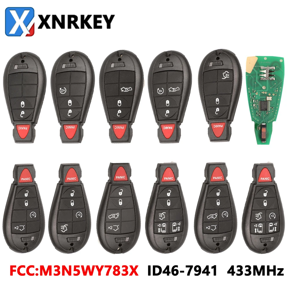 

XNRKEY дистанционный ключ-брелок от машины 433 МГц 7941 для Chrysler Town & Country Jeep Grand Cherokee Dodge Caravan Journey M3N5WY783X IYZ-C01C