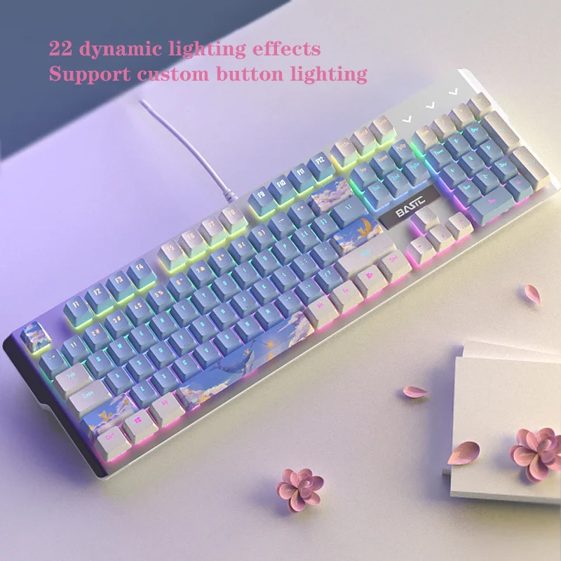 Teclado Mecânico Gamer BASIC Teclas temáticas, Sublimação PBT, 104 teclas - ROLKO tech