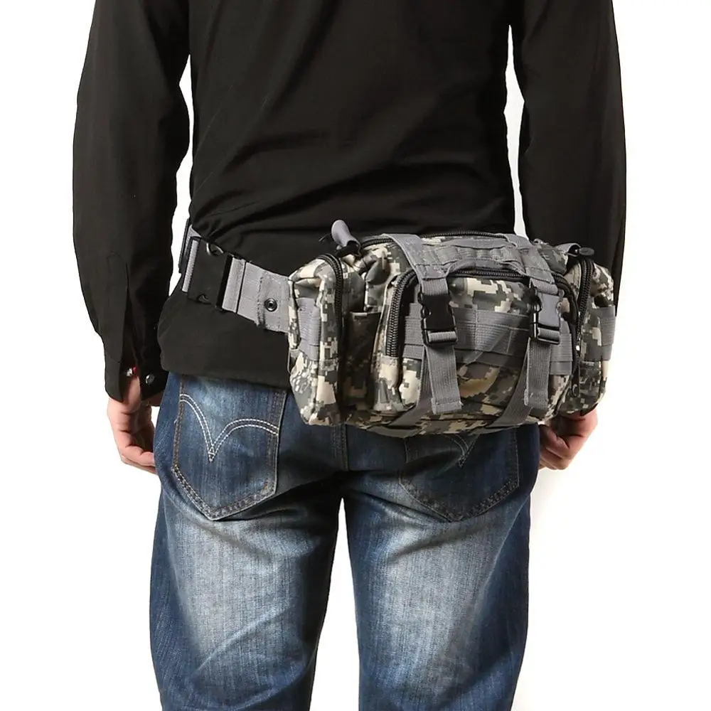 Tactical Waist Fanny Pack for Men Military Waterproof Cross-body Shoulder Sling Bag for Hiking Outdoor Climbing Fishing Camping