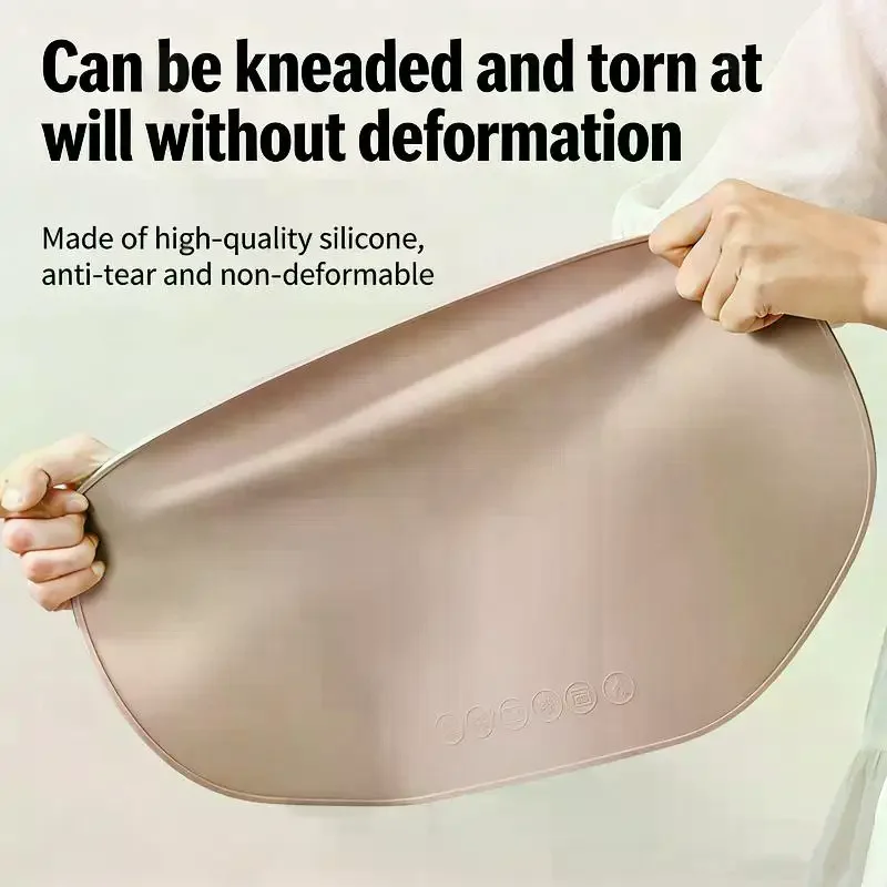 2/4PCS 실리콘 플레이스매트 내열성 재사용 가능 휴대용 방수 얼룩 방지 청소가 용이한 식탁 매트