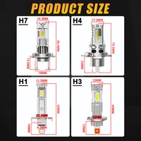 H1 LED Headlights 5500000LM 6000K 5200W 16PCS 7585 CSP High Low Beam Turbo Auto Light 1:1 Fanless Mini 12V H7 H4 H3 +600% Bright - Image 6