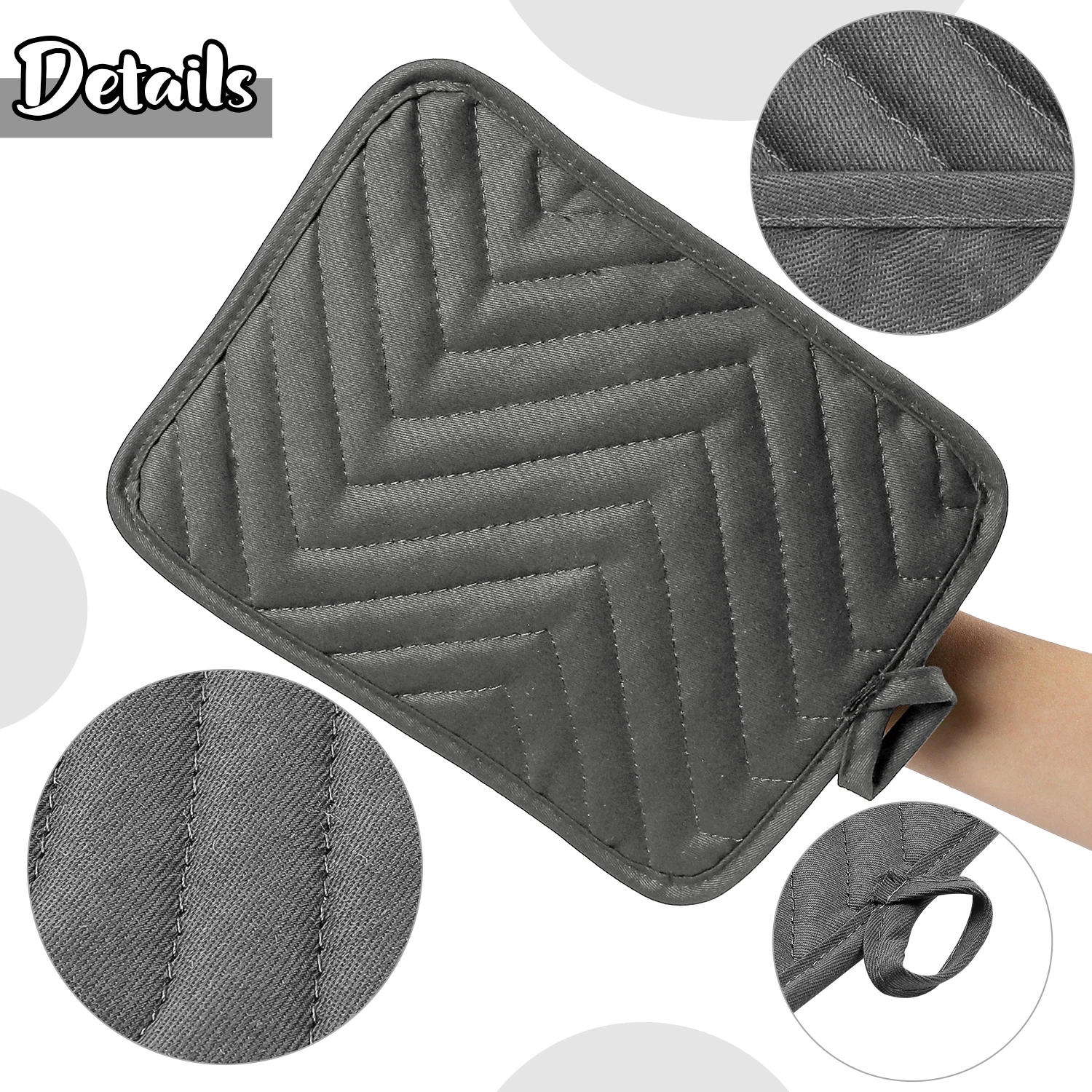 5Pcs Cotton Pot Holders with Pocket Heat Resistant Washable Oven Multipurpose Hot Pad for Kitchen Baking Cooking
