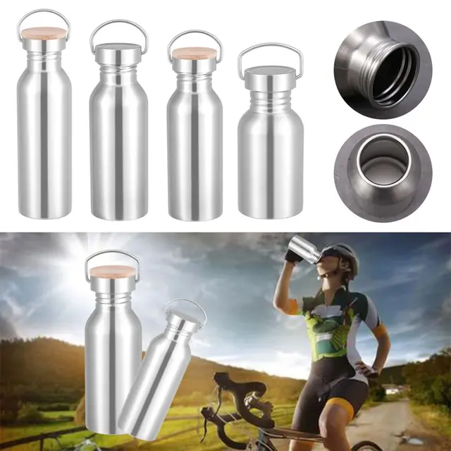 Stainless Steel Sports Fitness Bottle Bicycle Water Bottle Single Walled Insulated Metal Flask 6