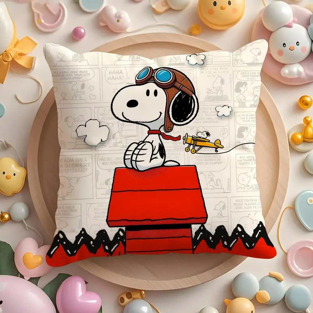 Niedlicher Snoopy-Kissenbezug, kurz, Plüsch, doppelseitiger Druck, für Zuhause, maschinenwaschbar, im warmen Winter – Detail 8