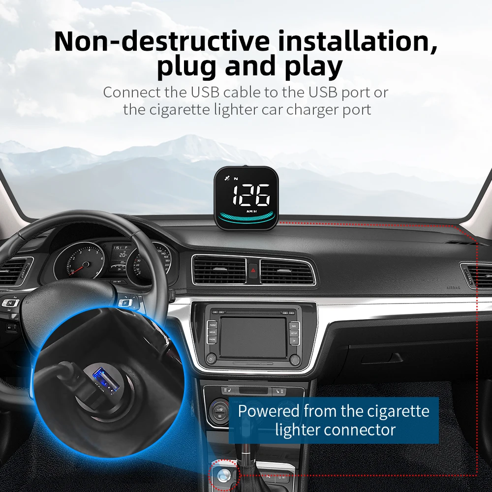 

G4 Auto HUD GPS Head Up Display Car Projector Speedometer With Compass Security Alarm Car Electronic Accessories