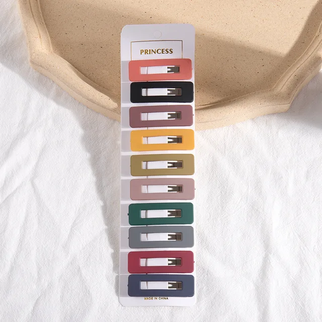 Hairpin Korean Simple Bb Clip Bangs Headdress Macaron Girl Hair Accessories Set Metal Hair Claws Ladies Hairgrip Headwear 3