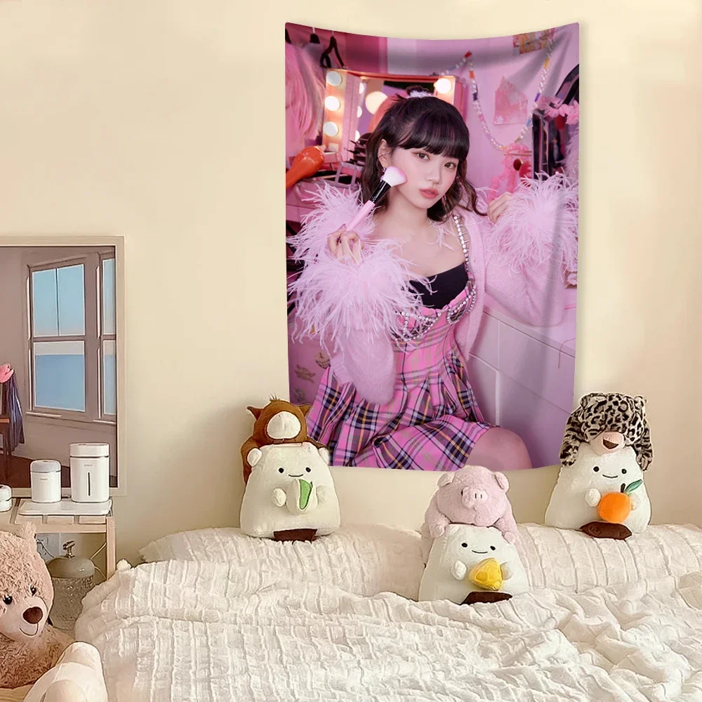 Tapestry Decorations Chaewons American Flag Tapestry Kpop Girl Group Idol Home Decoration Wall Hanging Bedroom Dorm Background Concert Banner tapestry decorations