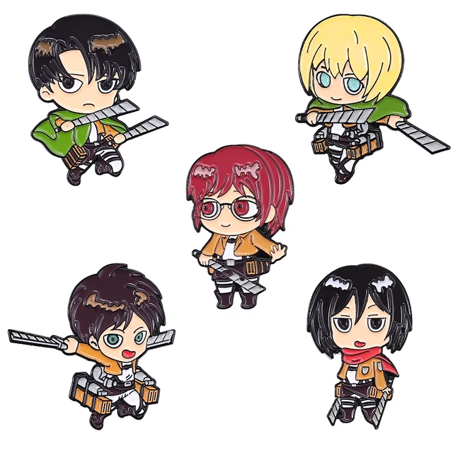 Demon Slayer HUNTERXHUNTER Enamel Pin Anime Characters 5pcs/Sets Suits Brooches Badge Backpack Gift Friends Jewelry Wholesale style-21