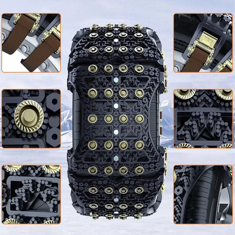Snow Tire Chains Universal Snow Chains Tool Truck Tire Reusable Flexible Winter Mud Tires