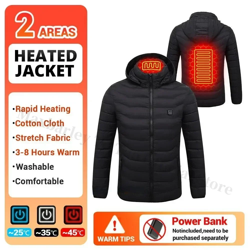 21 Areas Heating Jacket Men Winter USB Electric Heated Coat