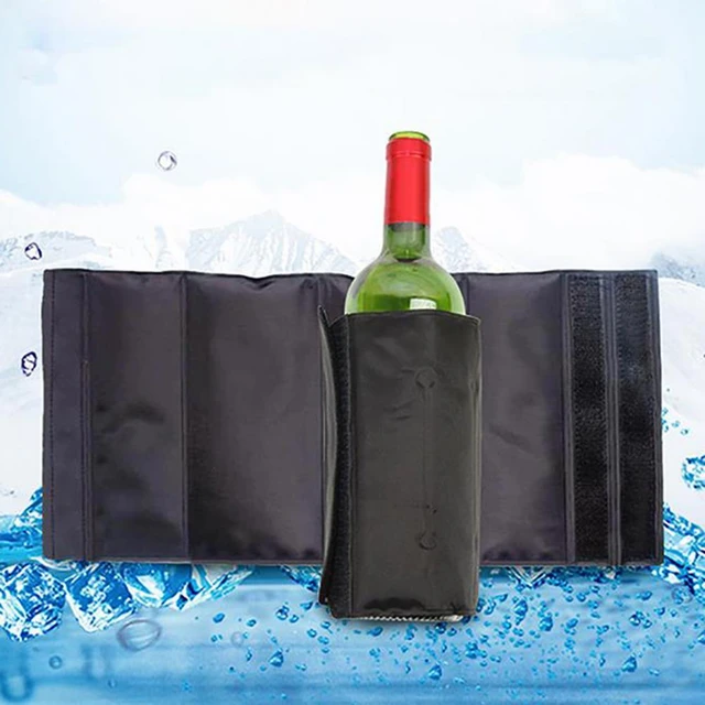 Wine Bottle Chiller Wine Cooler Bag Portable Wine Cooler Ice Bag Quick  Frozen Gel Foldable Fastener Tape Universal Outdoor - AliExpress