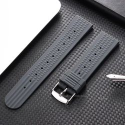Deluxe Silicone Waterproof Watchband Replacement Strap - 22mm (Grey - steel color)