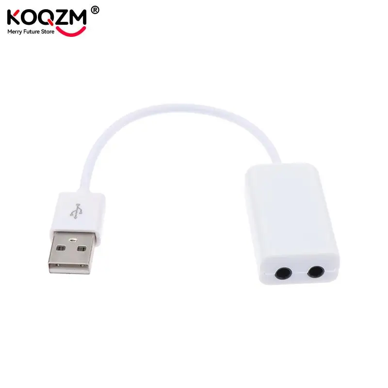 7.1 외장 USB 사운드 카드 잭, 3.5mm USB 오디오 어댑터 이어폰 마이크 사운드 카드, 맥북 컴퓨터 노트북 PC용 휴대용