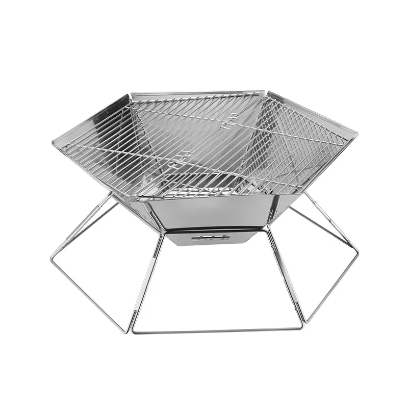 

BBQ Grill Household Outdoor Portable Large Charcoal Grill BBQ Folding Skewer Smokeless Carbon