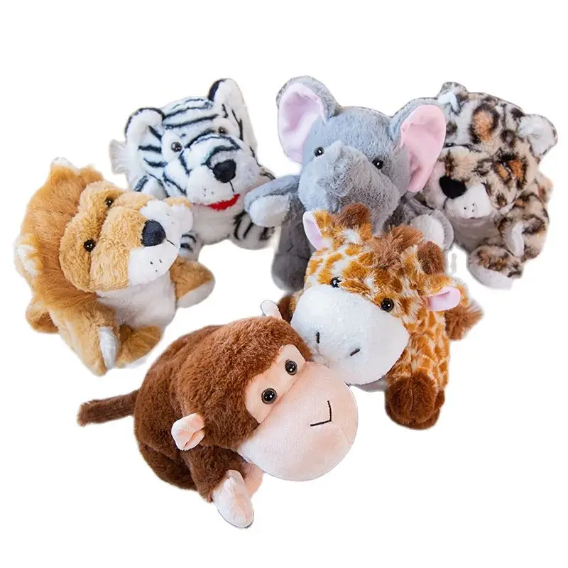 

New Hand Finger Story Puppet Stuffed Plush Animals Lion Elephant Tiger Monkey Toys Dolls Educational Baby Toys Children Gift