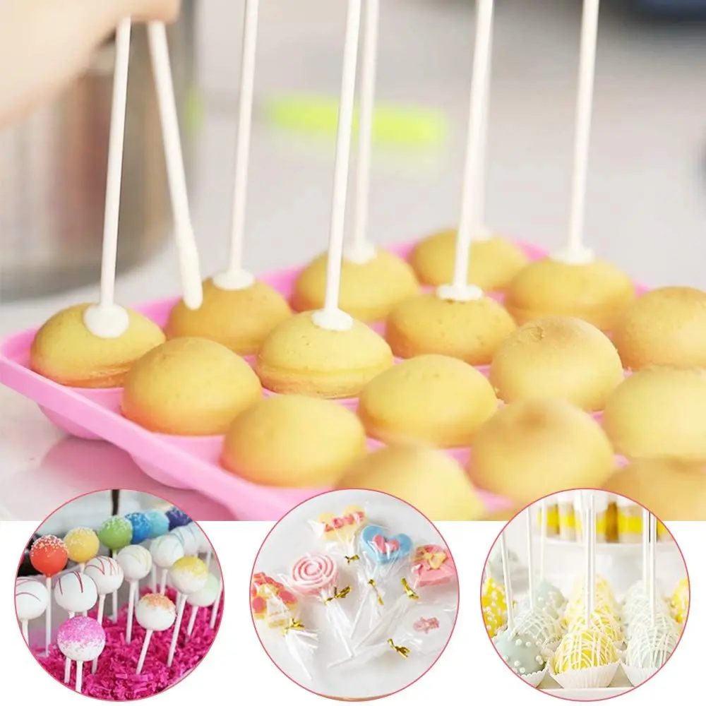 50/100Pcs/set Plastic Lollipop Stick Safe White Cake Pop Sucker Sticks For Chocolate Sugar Candy Lollypop DIY Mold Bakeware Tool
