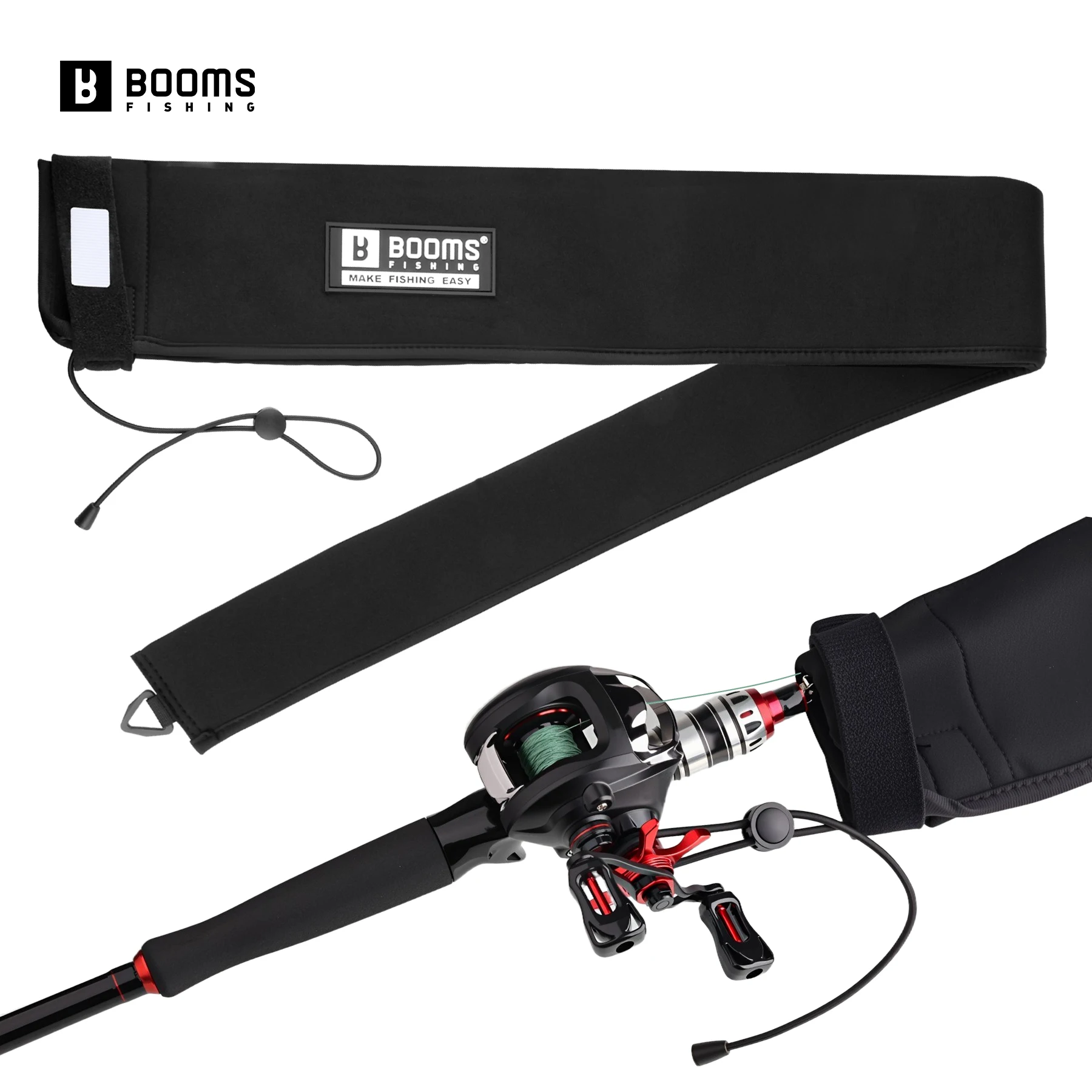 Protections de canne à pêche Booms Fishing RS8 en néoprène avec boucle de suspension pour rangement