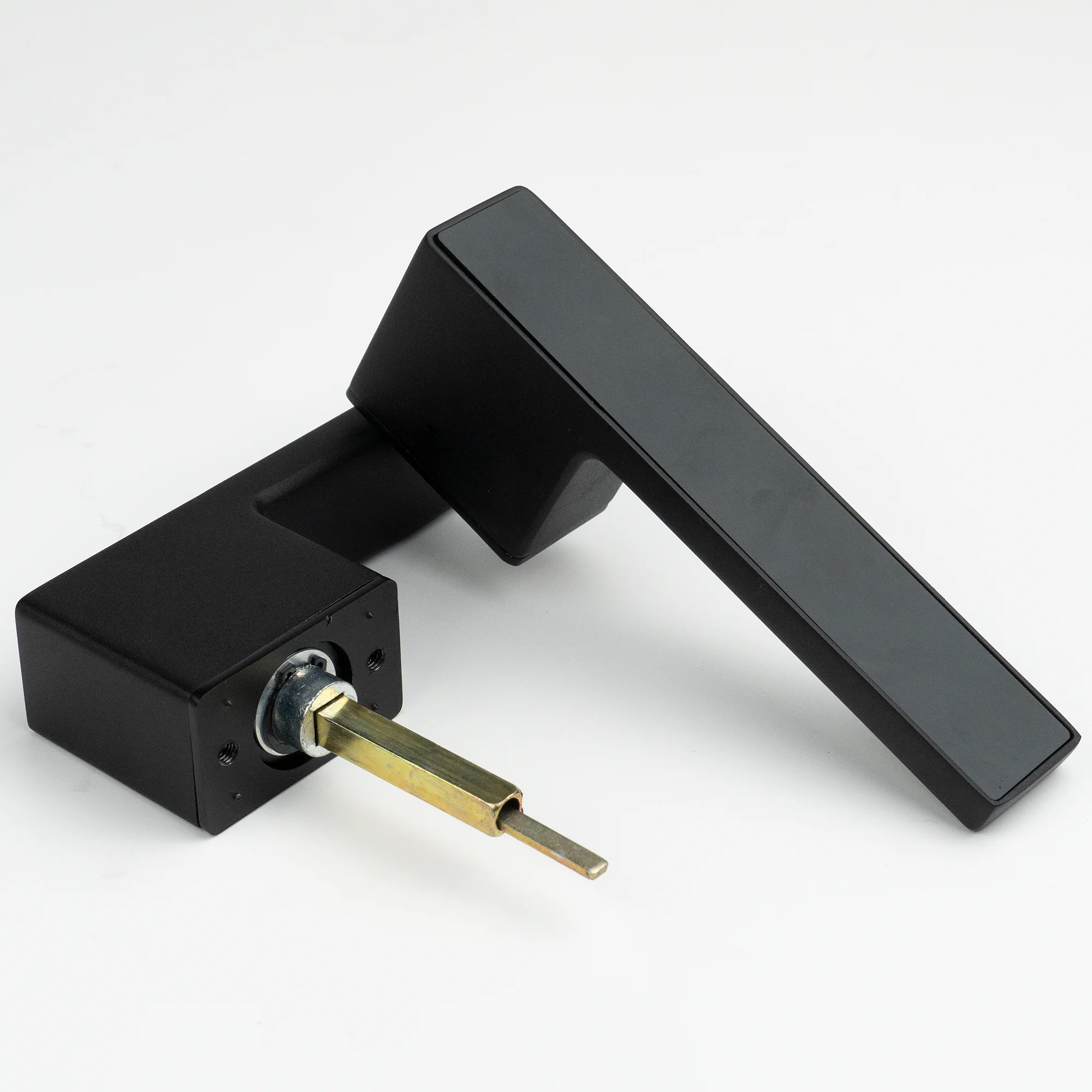 VERQNI MANIGLIE & ACCESSORI JL-01 Minimalist Matte Black Mute Rectangle Modern Aluminium Door Handle Magnetic suction Lock