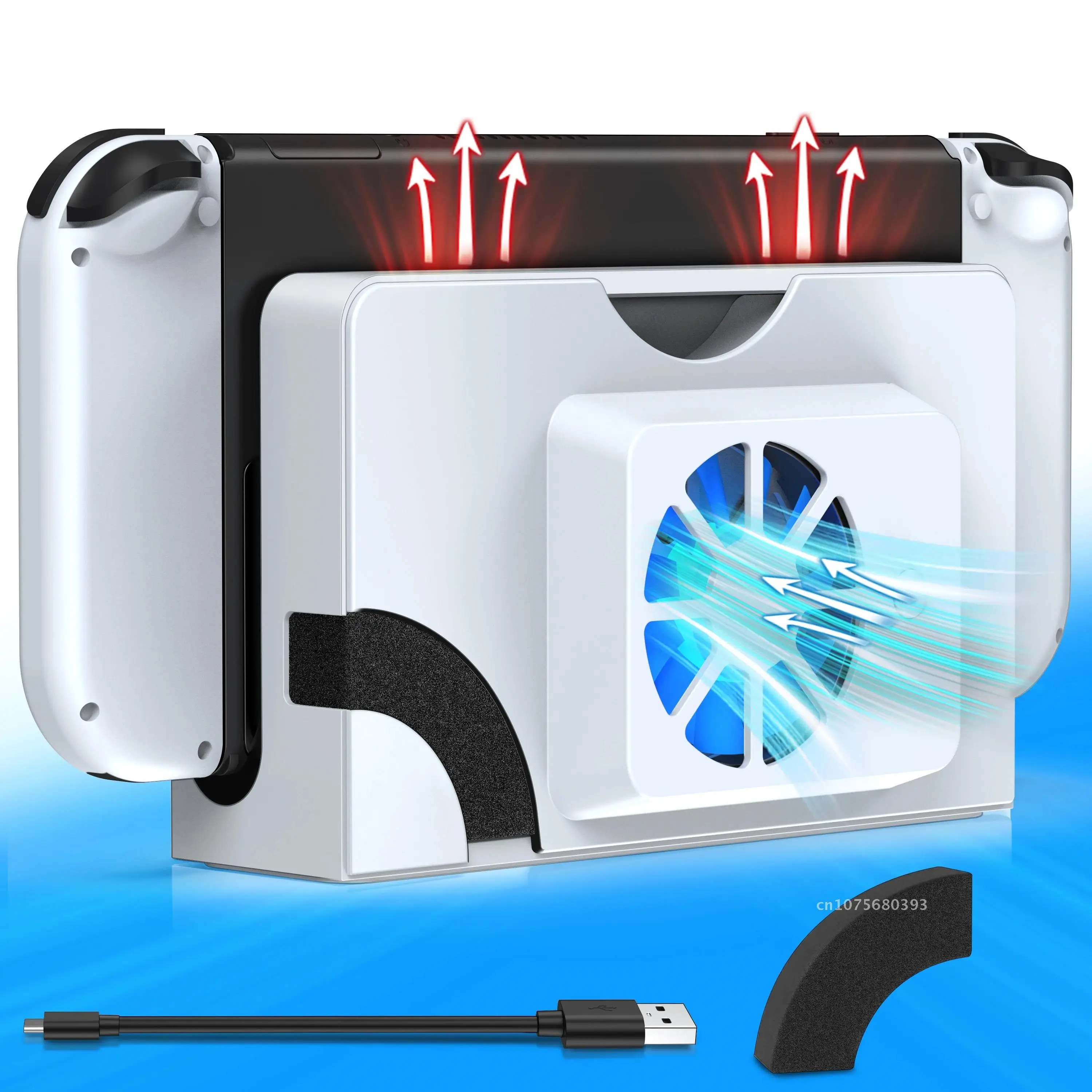 

Cooling Fan Base Stand USB LED Heat Dissipation Fans For Nintendo Switch OLED External Game Cooler Accessories