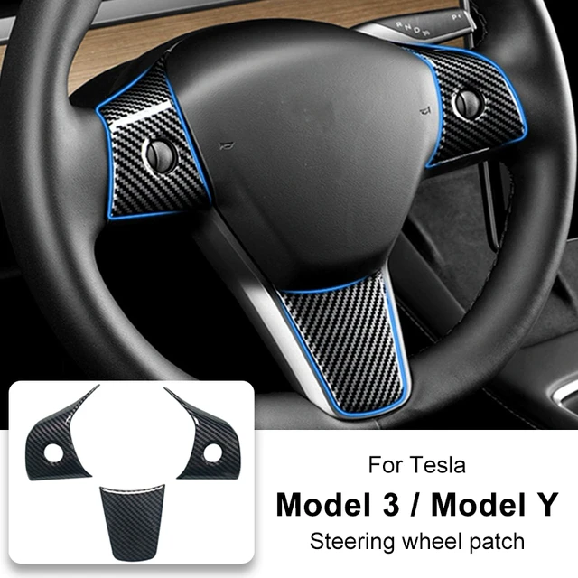 Carbon Fiber ABS Set Steering Paddle Shifter Trim Cover For Tesla Mode