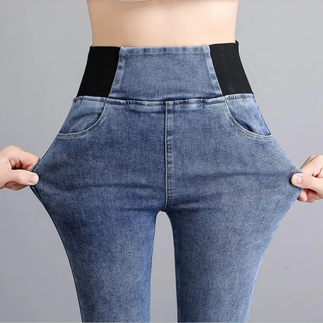 Surdimensionné 26-38 noir maigre crayon Jean femmes taille haute mince Denim pantalon Stretch Leggings Vaqueros décontracté pantalons Jean 2024 4