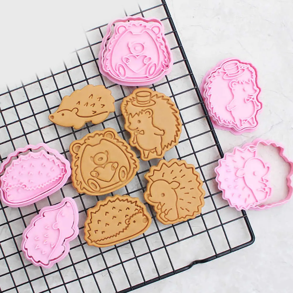 Cartoon Hedgehog Biscuit Mold DIY Press Baking Tool Kitchen Supplies