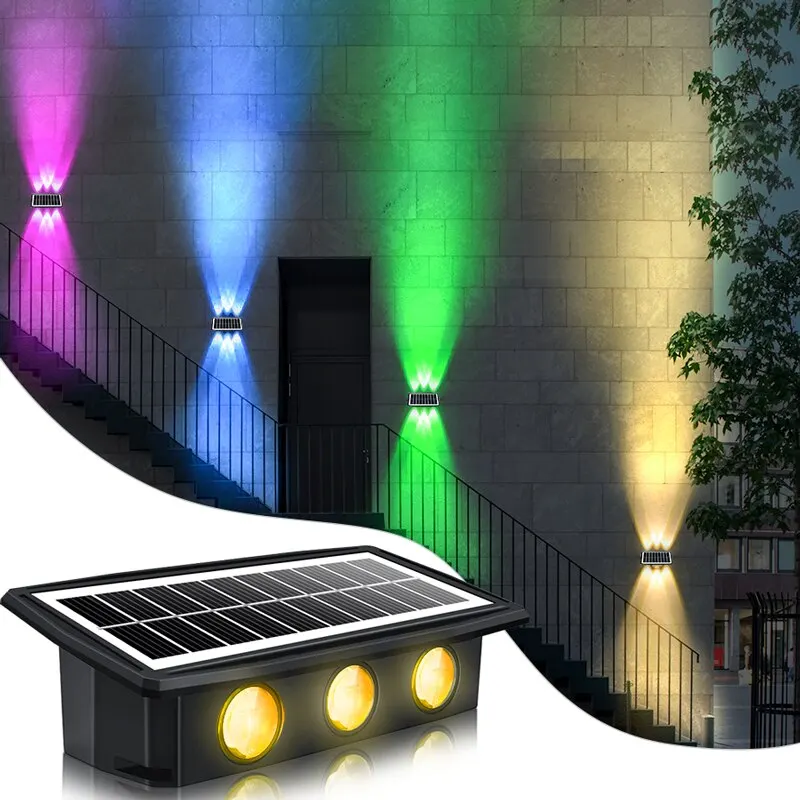 Decorative Solar Wall Lights Garden Step Stair Lights IP65 Waterproof RGB White Warm White