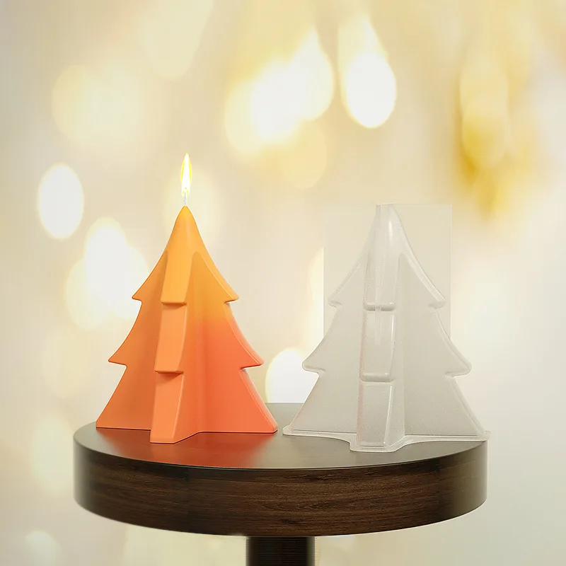 3D Deer Candle Mold Christmas Tree Snowflake House Silicone DIY Aroma Gingerbread Sugar Cake Gift Festival Decor Baking Tools