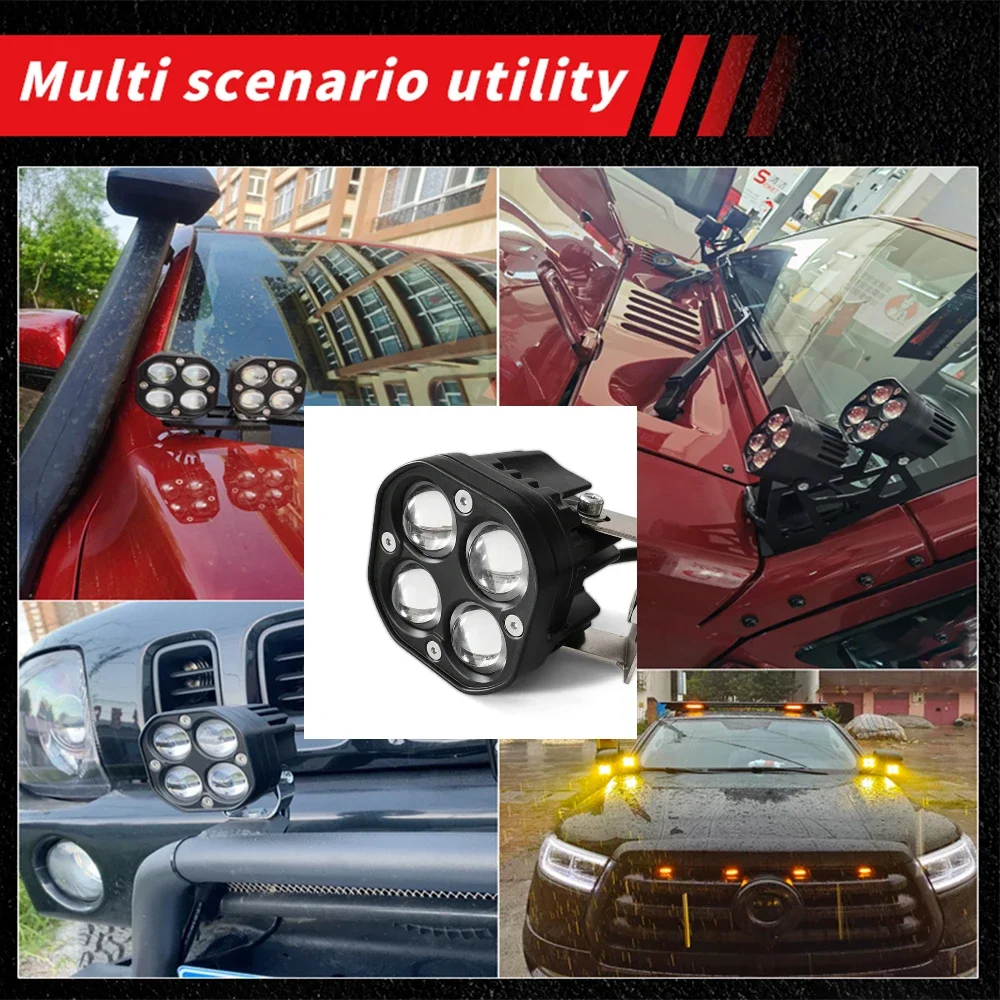 

4 светодиодные фары рабочего освещения от 9 в до 36 В, супер яркие фары для мотоциклов, прожекторы, светодиодные противотуманные дневные ходовые огни, автомобильный трактор, грузовик, внедорожник 4x4 ATV