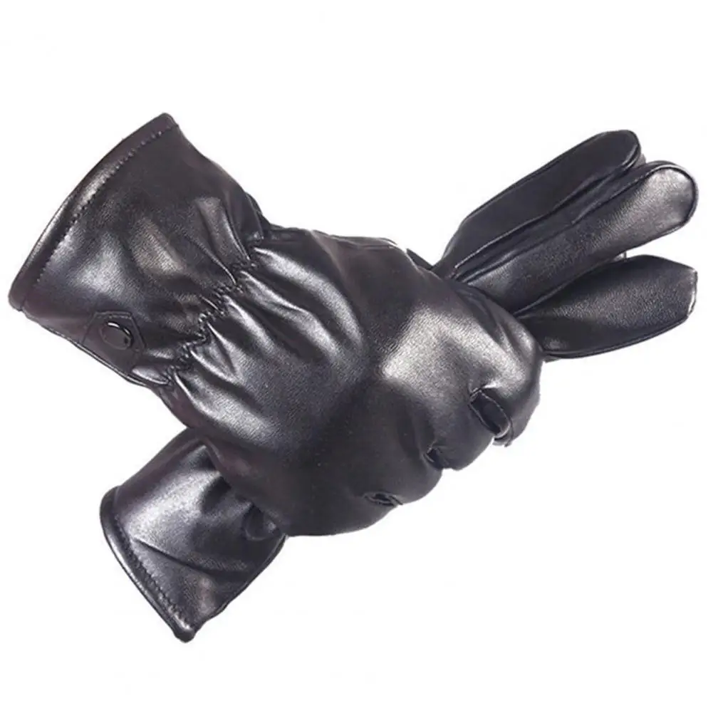 

Winter Gloves Windproof Men's Motor Gloves with Touch Screen Anti-slip Faux Leather Riding Gloves for Warmth Comfort Anti-slip