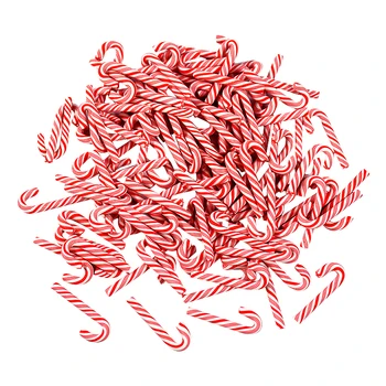 10/30/50 Uds Mini bastón de caramelo decoración navideña caramelo de resina rojo blanco manualidades DIY colgante de Navidad decoración del hogar 2025 Año Nuevo