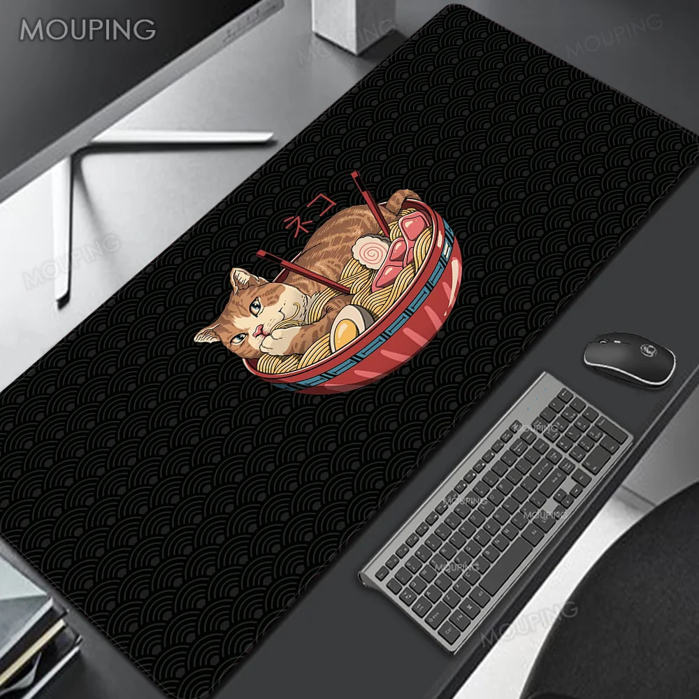 AestheticMousePadBlackJapanAnimeDeskPadKeyboardMatPinkCute