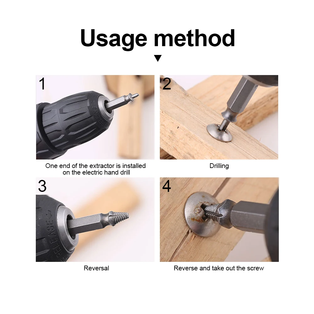 NINDEJIN 4/5/6pcs Damaged Screw Extractor Drill Bit Extractor Drill Set Broken Speed Out Bolt Extractor Bolt Stud Remover Tool images - 6