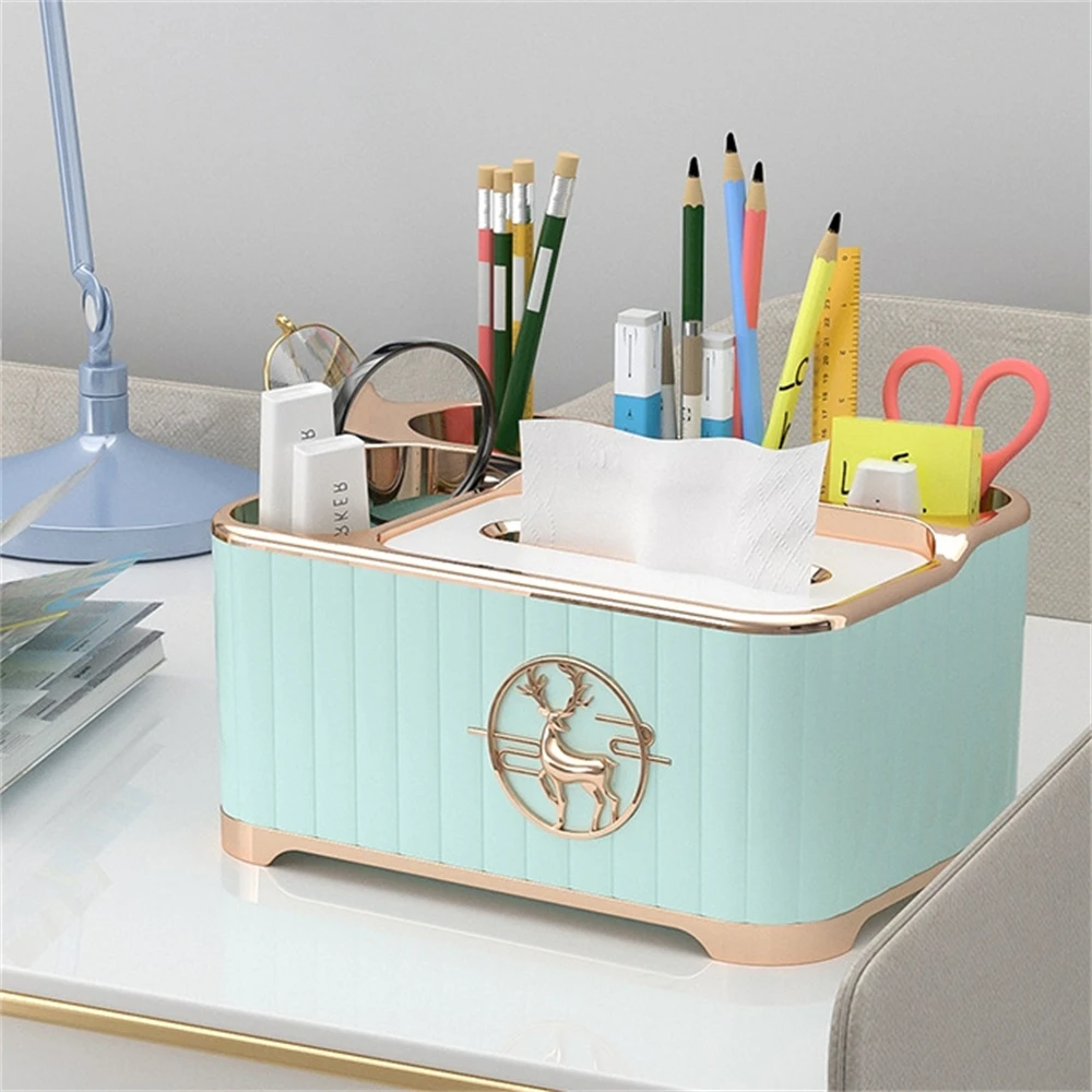 Home Desktop Tissue Box Multifunction Napkin Storage Boxes Living Room Remote Control Organizer Luxury Coffee Table Paper Holder 5