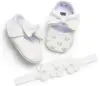 Newborn Baby Girl Shoes Socks Headband Princess Party Lace Floral Soft  Toddler Kid 0-12M Pink Red Shoes 0 3 6 Months 2