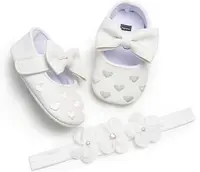 Newborn Baby Girl Shoes Socks Headband Princess Party Lace Floral Soft  Toddler Kid 0-12M Pink Red Shoes 0 3 6 Months 2