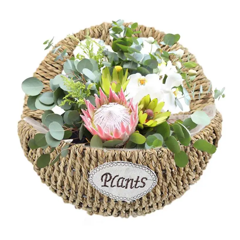 

Woven Flower Basket Medium Light Hand Woven Wicker Basket Heart Design Flower Basket Breathable Wall Basket For Home Garden