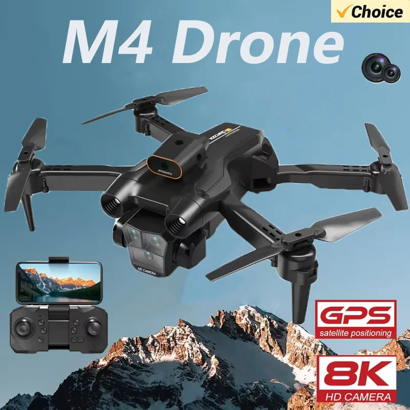M4 Drone 8K Triple HD Camera Foldable Obstacle Avoidance 3000M Drone Drone Quadcopter