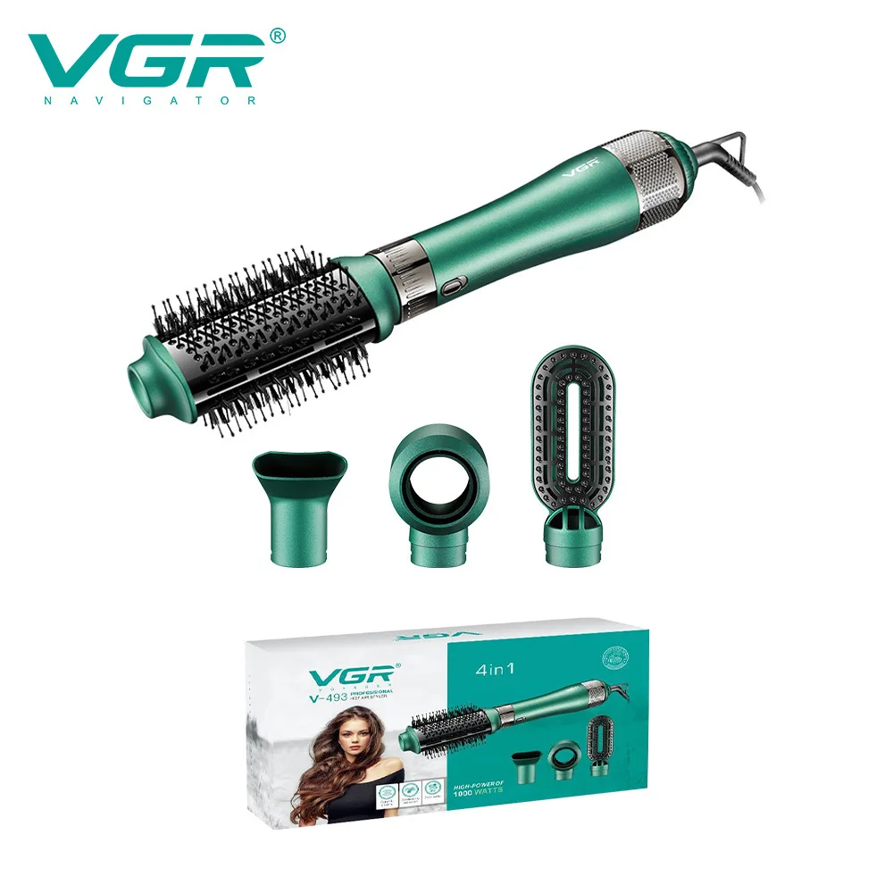 

VGR Four In One New Upgrade 360 Surround Negative Ion Curling Comb Multifunctional Dry And Wet Hot Air Comb Electric Hair Dryer