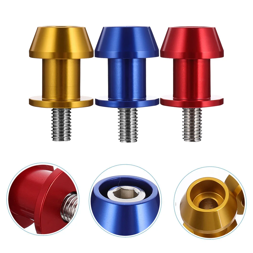 

6 Pcs Car Nail Motorcycle Universal Swing Arm Stand Slider Screw Sliders Aluminum Alloy Swingarm Spools Accessory