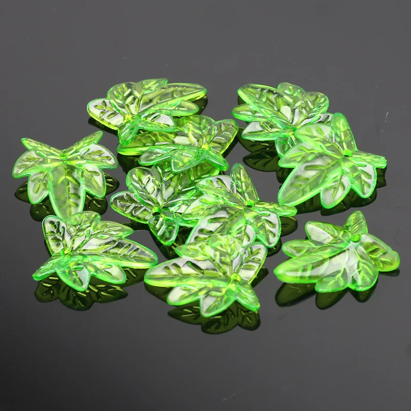 30 teile/los Grün Kunststoff Blatt Charms Blätter Perlen Anhänger Für Diy Halskette Armband Ohrringe Schmuck Handgemachte Handwerk – Detail 5
