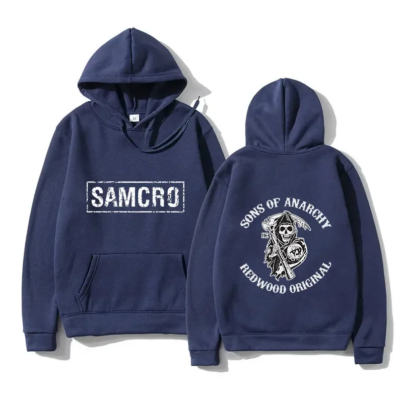 Men's Pure Cotton Hooded Sweatshirt Sons of Anarchy SAMCRO Double-sided Printed Men's and Women's Fashion Brand Design Pullover 3