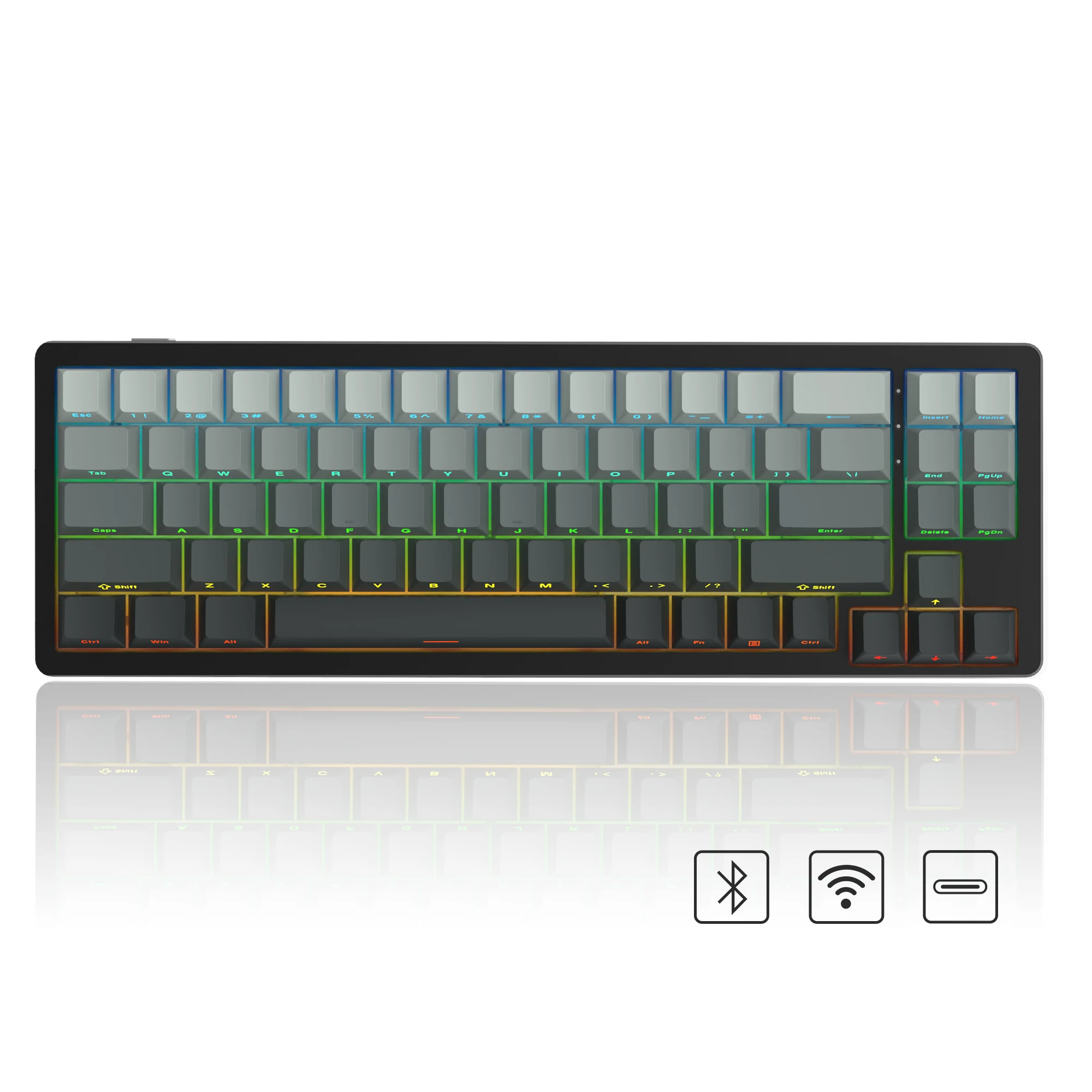 Womier S-K71 フルアルミガスケットキーボード Womier ブルー S-K71 Bluetooth ワイヤレスメカニカルゲーミング