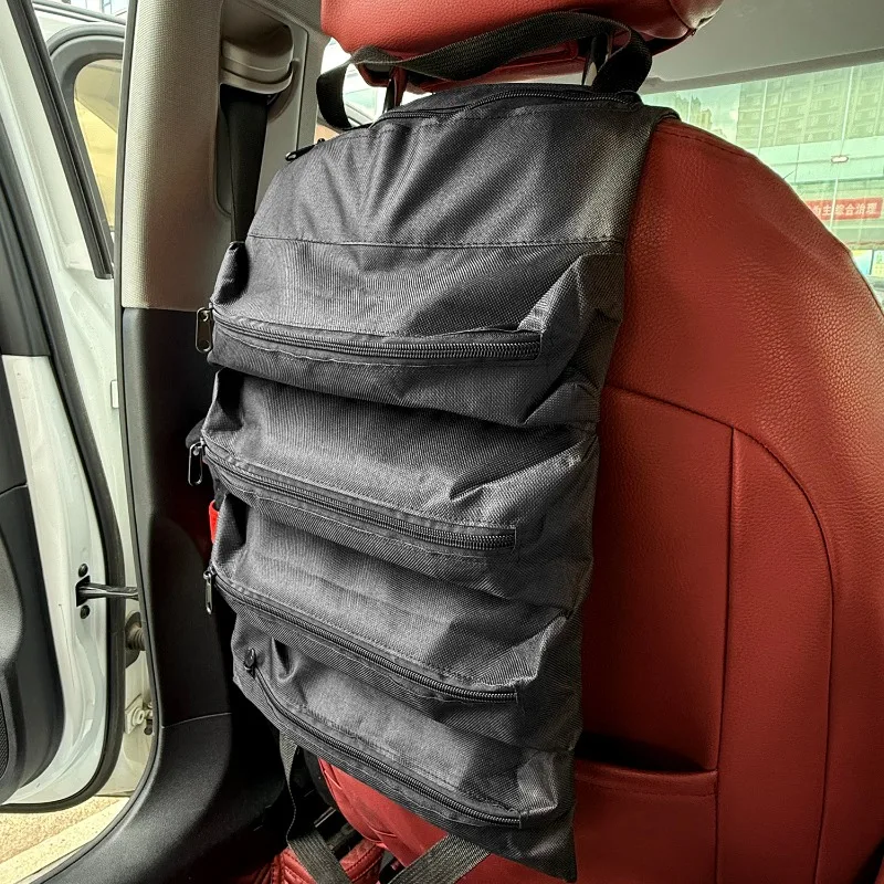 Portable Oxford Cloth Storage Bag Toolkit Car Automotive Motorcycle Canvas Wrench Tool Organizer Bucket Hanging Zipper Camping 3