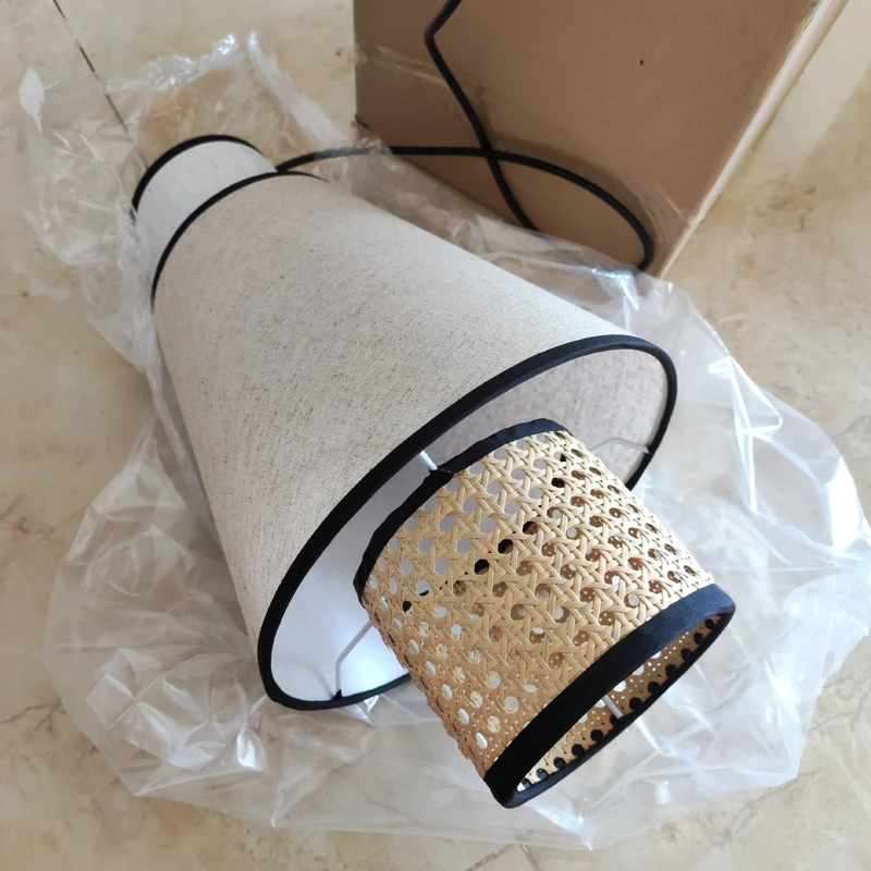 Description Picture 2 of itemJapanese Wabi Sabi Pendant Lights Vintage Cloth Rattan Lamp Living Room Dining Room Decor Kitchen Suspension Restaurant Lamps
