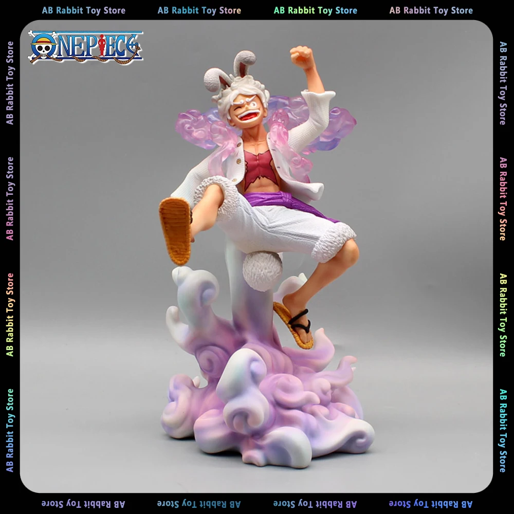 

24cm One Piece Figure Monkey D. Luffy Anime Figures White Rabbit Cap Luffy Figurine Pvc Statue Model Doll Collectible Toy Gifts