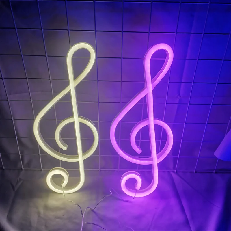 希少 ヴィンテージ Musical Notes 音符型 ライト ランプ Music Notes Neon Lights USB or Battery Powered Music Style